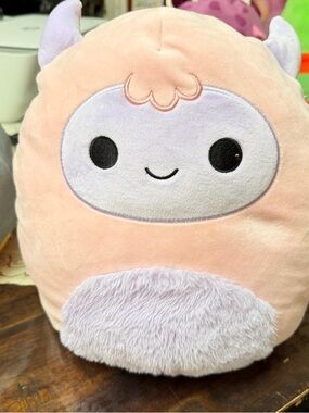 Plush Pastel Pink Cute Ronalda the yeti  Monster Pillow